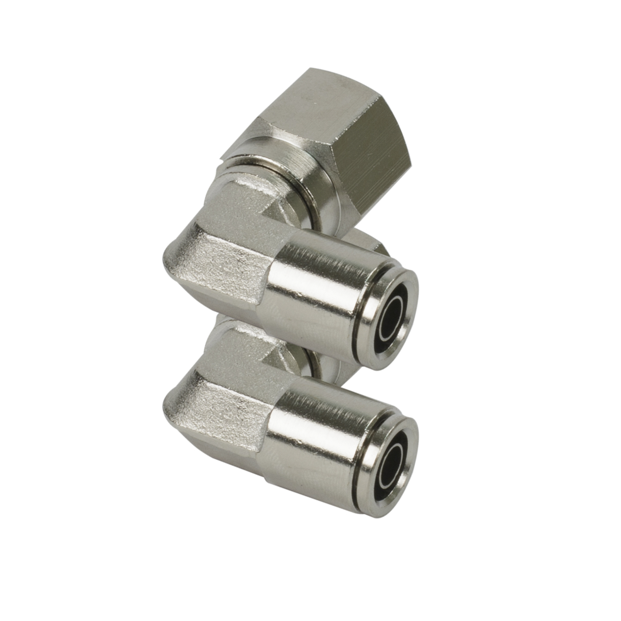 Viair 90 Degree Swivel Elbow PTC Fitting - 3/8in. NPT, Nickel-Plated Brass, 200 PSI, Model# 13858